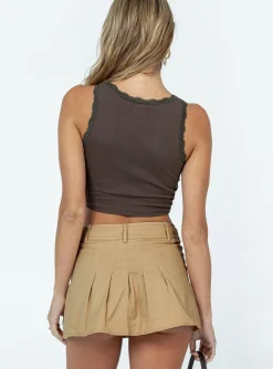 Princess Polly Amira Mini Skirt Beige Best Sale