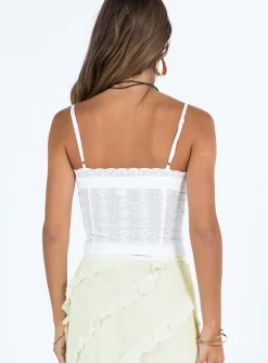 Princess Polly Amitri Lace Up Top Ivory Cheap