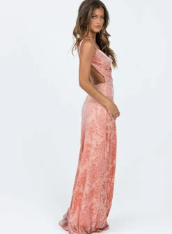 Princess Polly Amiya Maxi Dress Pink New