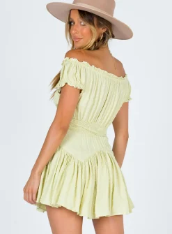 Princess Polly Anastasiya Mini Dress Lime Best Sale