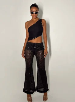 Princess Polly Andersen Sheer Flare  Black Online