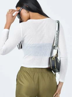 Princess Polly Andreas Long Sleeve Top  White New
