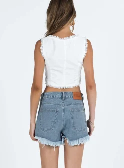 Princess Polly Andry Shorts Mid Wash Denim Shop