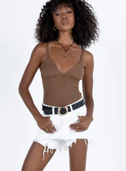 Princess Polly Andry Shortsdenim   White Clearance