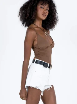 Princess Polly Andry Shortsdenim   White Clearance