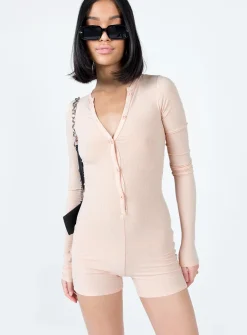 Princess Polly Angel Romper  Beige Fashion