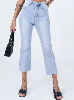 Princess Polly Angela Cropped Jeans Light Wash  Denim Store