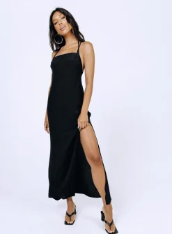 Princess Polly Angela Tie Maxi Dress  Black Fashion