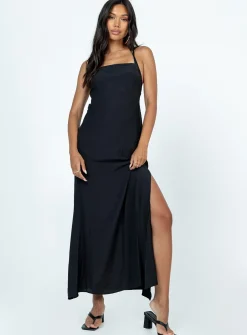 Princess Polly Angela Tie Maxi Dress  Black Fashion