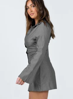 Princess Polly Anni Pin Stripe Mini Dress Grey Online