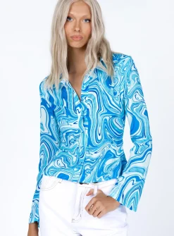 Princess Polly Anni Shirtswirl   Blue Shop