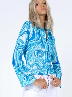Princess Polly Anni Shirtswirl   Blue Shop