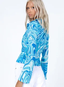 Princess Polly Anni Shirtswirl   Blue Shop