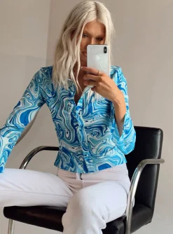 Princess Polly Anni Shirtswirl   Blue Shop