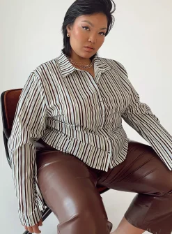 Princess Polly Anni Stripe Shirtcurve   Multi Cheap