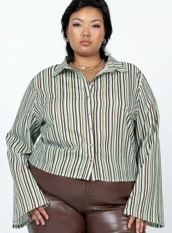Princess Polly Anni Stripe Shirtcurve   Multi Cheap