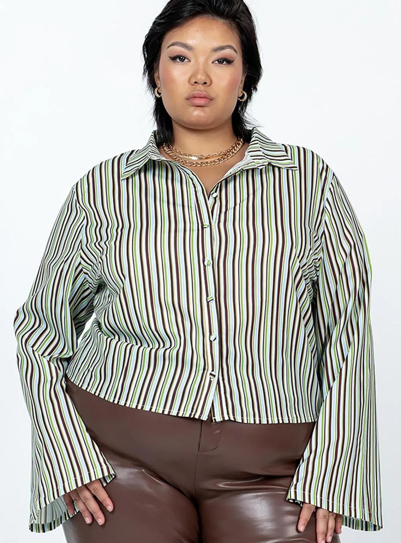 Princess Polly Anni Stripe Shirtcurve Multi Cheap