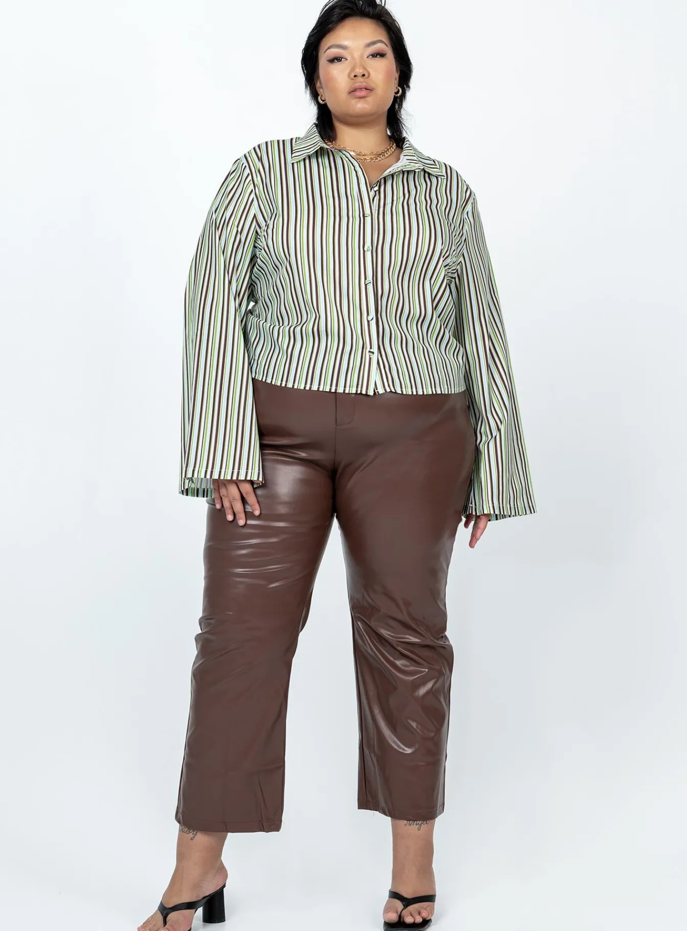 Princess Polly Anni Stripe Shirtcurve Multi Cheap