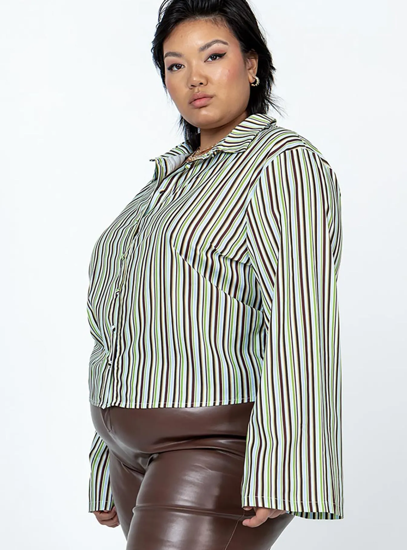 Princess Polly Anni Stripe Shirtcurve Multi Cheap