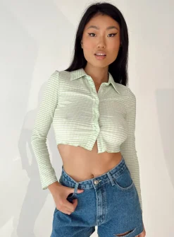 Princess Polly Anson Long Sleeve Top  Green Fashion