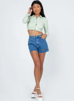 Princess Polly Anson Long Sleeve Top  Green Fashion