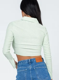 Princess Polly Anson Long Sleeve Top  Green Fashion