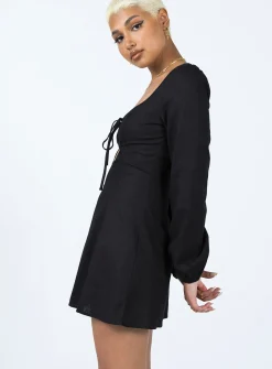 Princess Polly Arabela Mini Dress  Black New