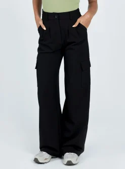 Princess Polly Archer Cargo Pants  Black Best