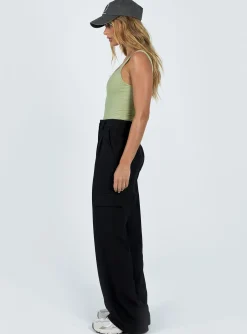 Princess Polly Archer Cargo Pants  Black Best