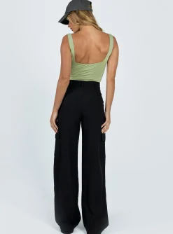 Princess Polly Archer Cargo Pants  Black Best