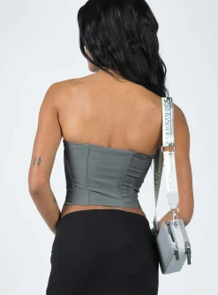 Princess Polly Archer Corset Top Slate Fashion