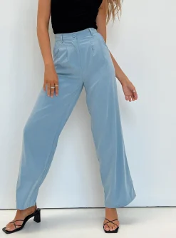 Princess Polly Archer Pants  Dusty Blue Outlet