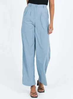 Princess Polly Archer Pants  Dusty Blue Outlet