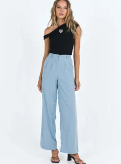 Princess Polly Archer Pants  Dusty Blue Outlet