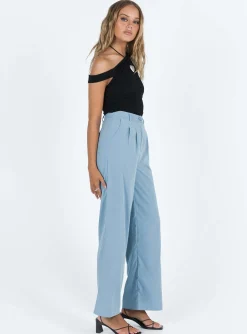 Princess Polly Archer Pants  Dusty Blue Outlet