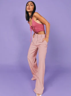 Princess Polly Archer Pants  Pink Outlet