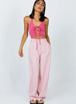 Princess Polly Archer Pants  Pink Outlet
