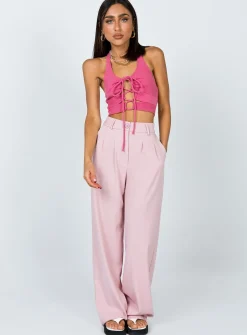 Princess Polly Archer Pants  Pink Outlet