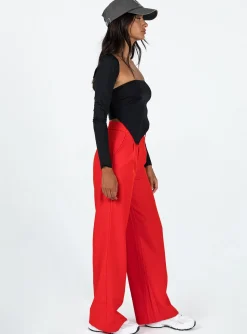 Princess Polly Archer Pants  Red Online
