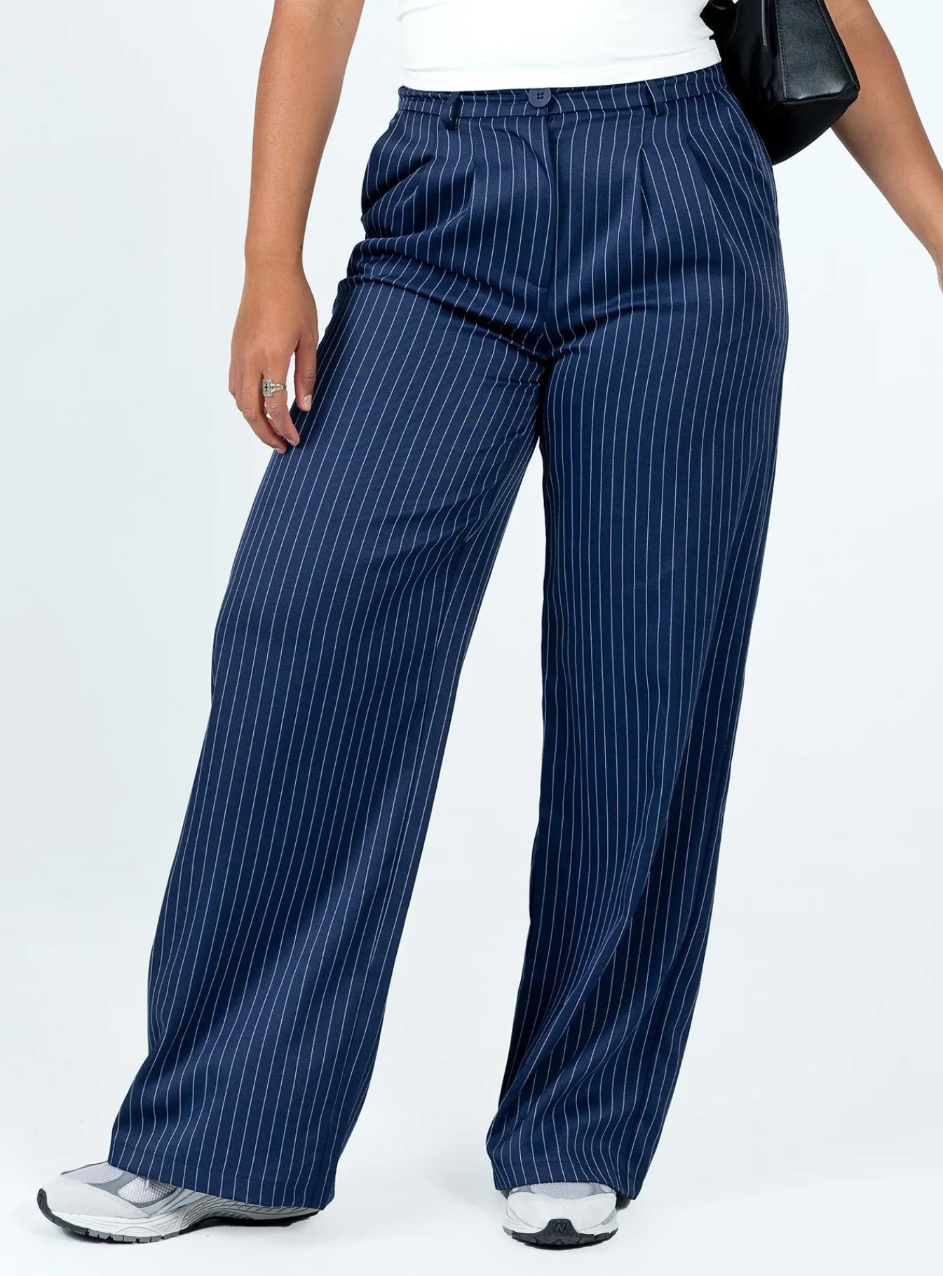Princess Polly Archer Pants Pinstripe Navy Store