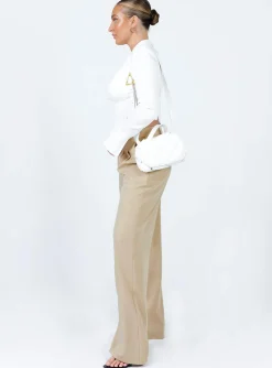 Princess Polly Archer Pants  Taupe Flash Sale