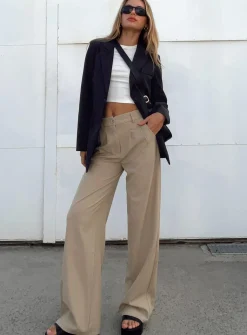 Princess Polly Archer Pants  Taupe Flash Sale