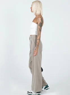 Princess Polly Archer Pants  Pinstripe Beige Sale