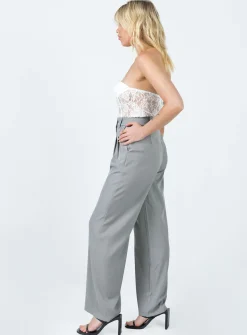 Princess Polly Archer Pants  Light Grey Best