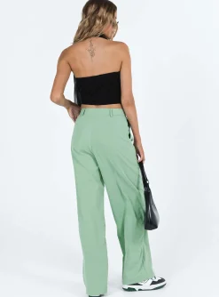 Princess Polly Archer Pants  Basil Flash Sale