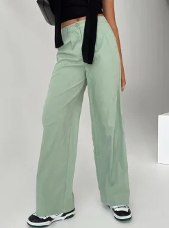 Princess Polly Archer Pants  Basil Flash Sale