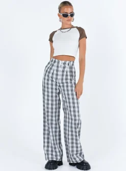 Princess Polly Archer Pants Grey Plaid Best Sale