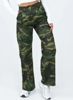 Princess Polly Archer Pants Camouflage   Khaki Shop