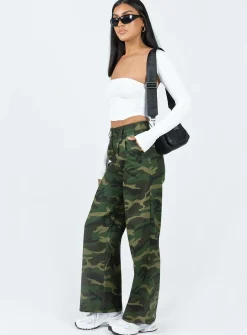 Princess Polly Archer Pants Camouflage   Khaki Shop