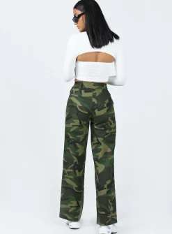 Princess Polly Archer Pants Camouflage   Khaki Shop